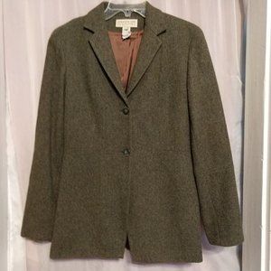 Jones NY Country Lined Gray Tweed Wool Blazer